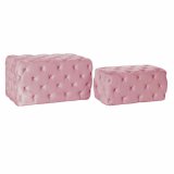 Stol DKD Home Decor   Pink Polyester Fljl Tr MDF (88 x 53 x 47,76 cm) #1