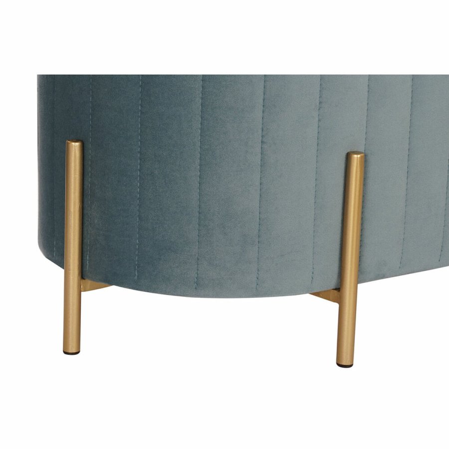 Stol DKD Home Decor   Bl Gylden Metal Polyester Fljl (123 x 50 x 45 cm) #2