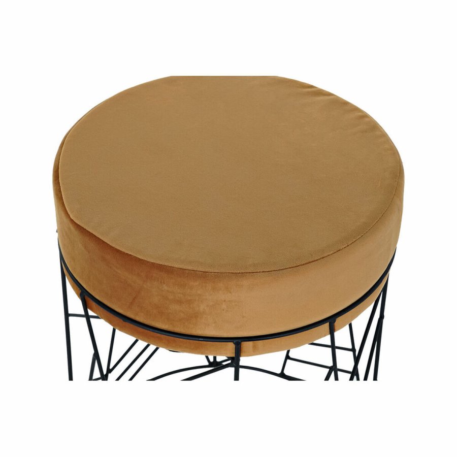 Fodsttte DKD Home Decor Sort Metal Polyester Terrakotta (33 x 33 x 42 cm) #2