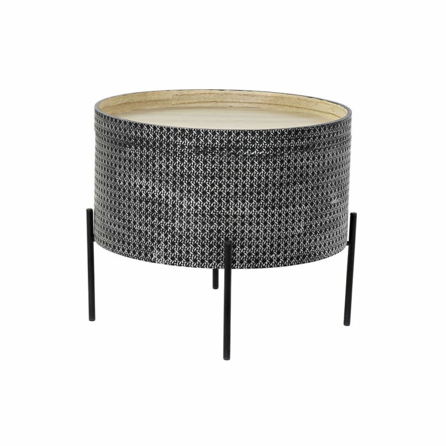 Lille serveringsbord DKD Home Decor Sort Slvfarvet 45 x 45 x 39 cm #1