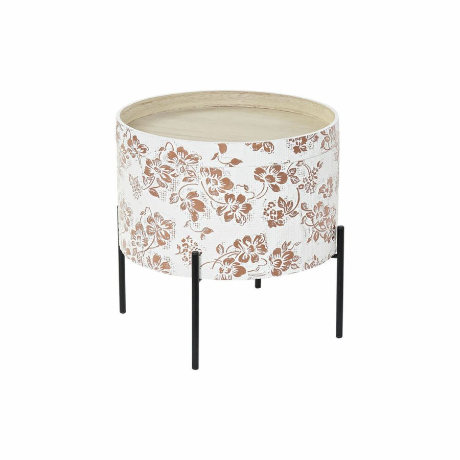 Lille serveringsbord DKD Home Decor Hvid Sort 38 x 38 x 39 cm #1