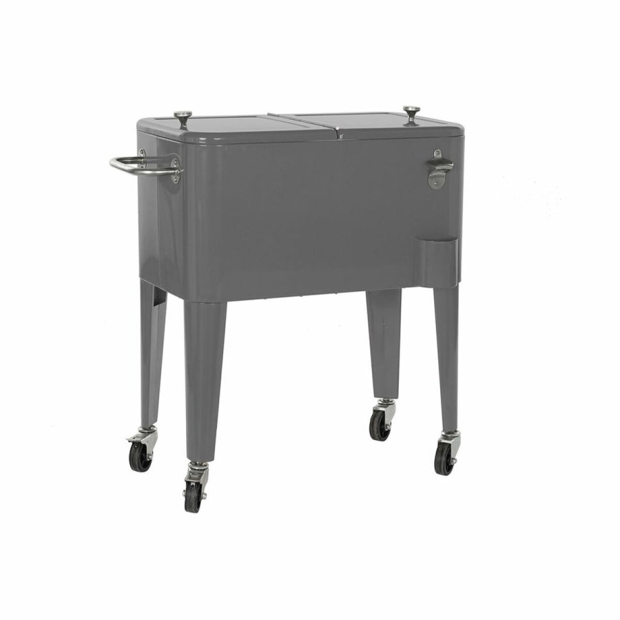 Kleskab DKD Home Decor Med hjul Gr Mrkegr Stl polypropylen 56 L 74 x 43 x 80 cm (74 x 43 x 80 cm) #1