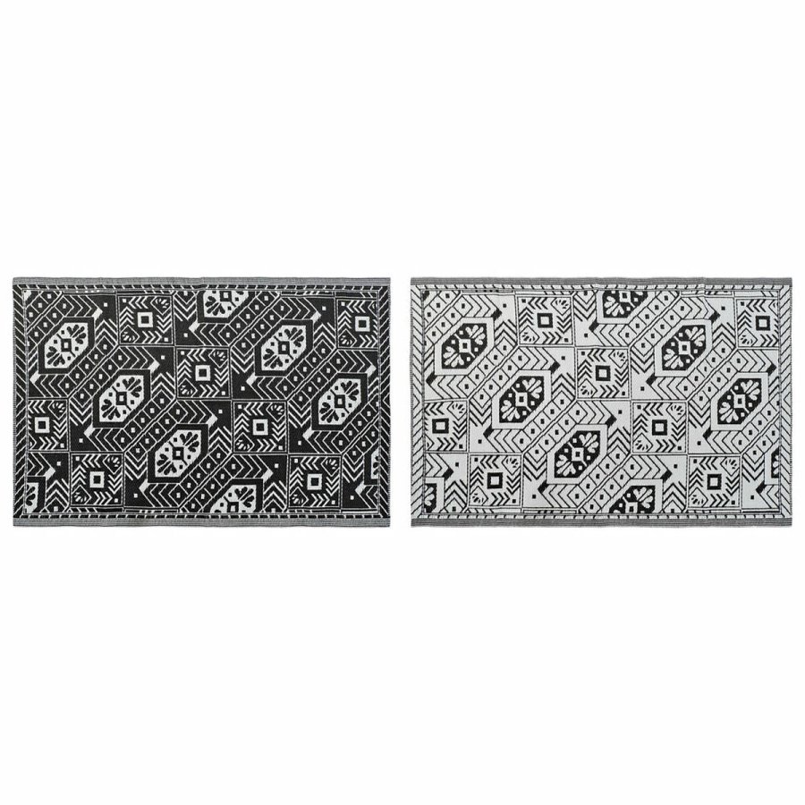 Tppe DKD Home Decor Hvid Sort Etnisk (2 enheder) (120 x 180 cm) #1