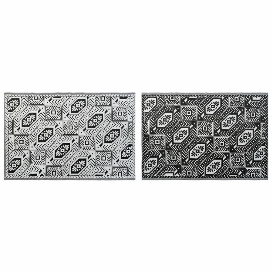 Tppe DKD Home Decor Hvid Sort Etnisk (2 enheder) (150 x 210 cm) #1