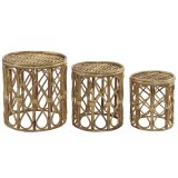 St med 3 borde DKD Home Decor 39 x 39 x 41 cm Natur flet #1