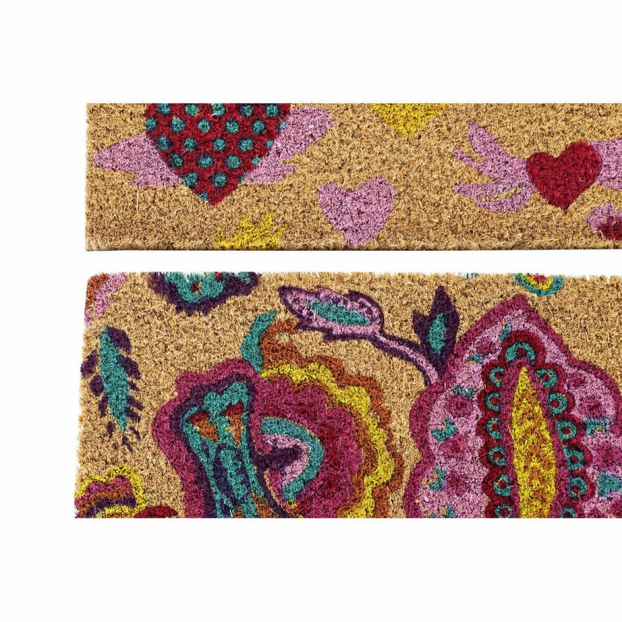 Drmtte DKD Home Decor Gummi Multifarvet 2 enheder Kokosnd Fiber (60 x 40 x 1,5 cm) #5