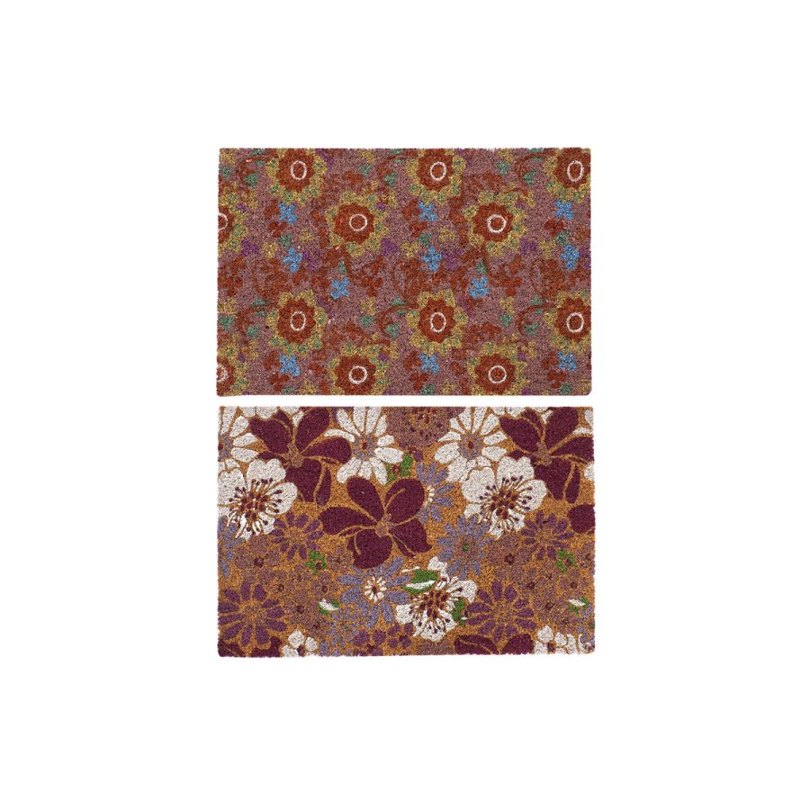 Drmtte DKD Home Decor Gummi Multifarvet 2 enheder Kokosnd Fiber (60 x 40 x 1,5 cm) #1