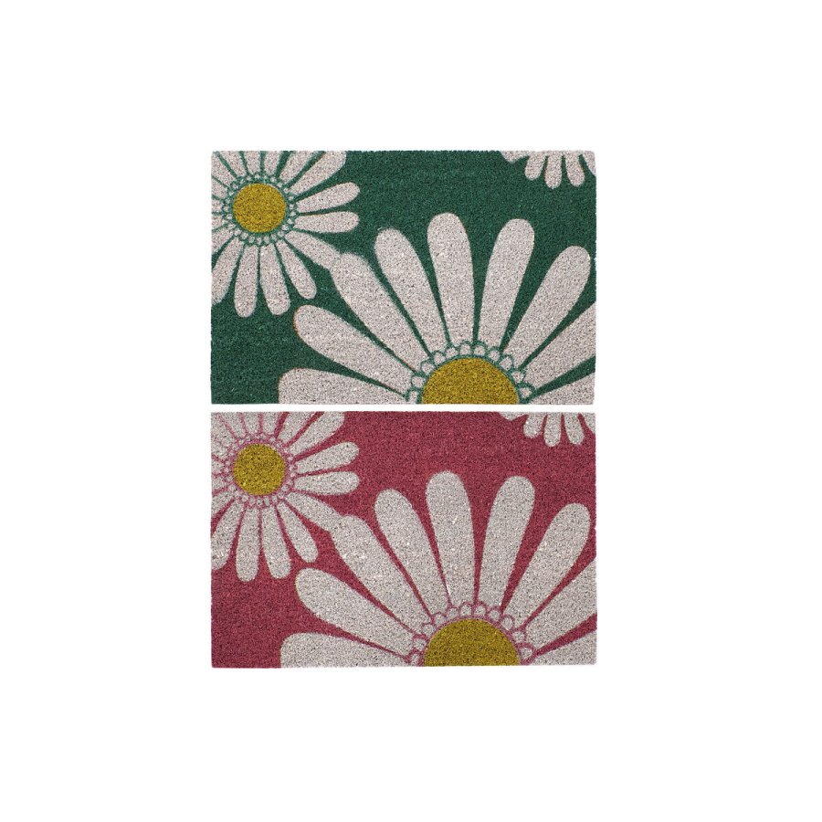 Drmtte DKD Home Decor Pink Gummi Mint Hvid Gul 2 enheder Kokosnd Fiber (60 x 40 x 0,5 cm) #1