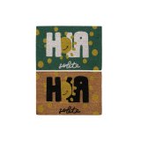 Drmtte DKD Home Decor Sort Brun Gummi Hvid Grn 2 enheder Kokosnd Fiber (60 x 40 x 1,5 cm) #1