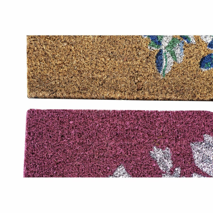 Drmtte DKD Home Decor Gr Pink Brun Gummi Hvid 2 enheder Kokosnd Fiber (60 x 40 x 1,5 cm) #5