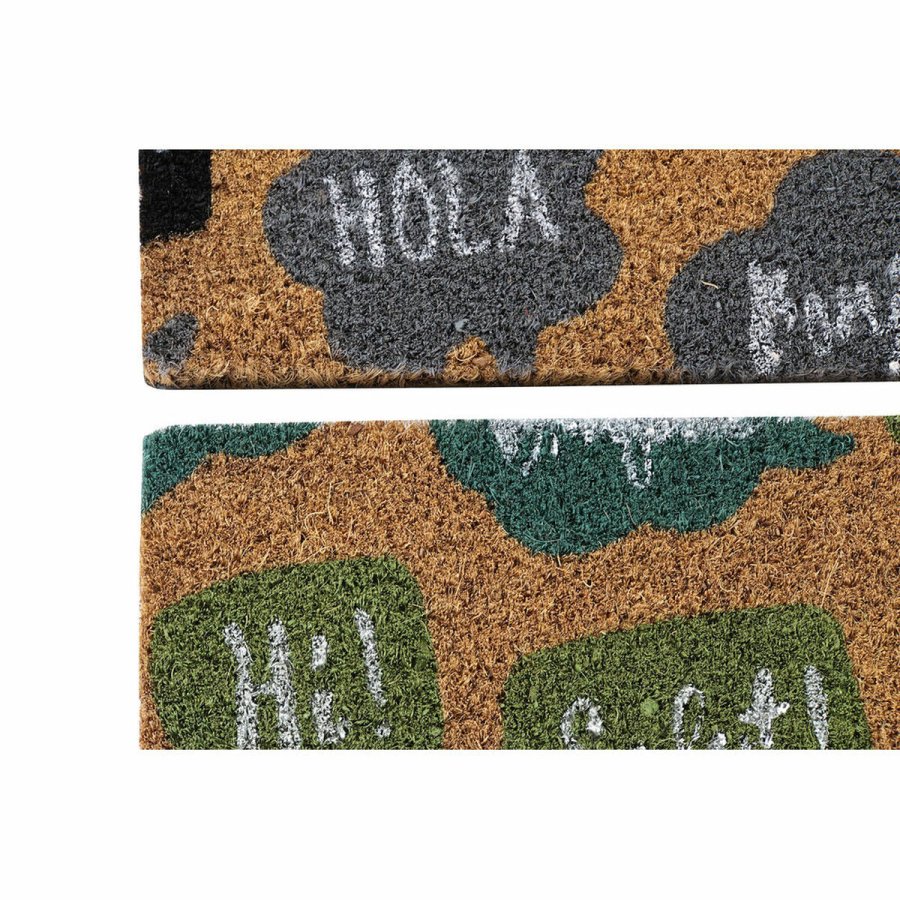 Drmtte DKD Home Decor Sort Gr Brun Gummi Mint 2 enheder Kokosnd Fiber (60 x 40 x 1,5 cm) #5