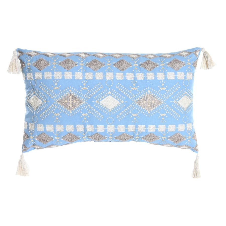 Pude DKD Home Decor 60 x 15 x 35 cm Bl Hvid #1