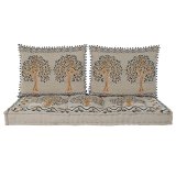 Lnestol DKD Home Decor Gul Bl Beige 145 x 76 x 1 cm #5