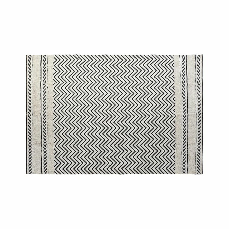 Tppe DKD Home Decor Sort Zigzag Hvid (120 x 180 x 0,7 cm) #1