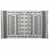 Tppe DKD Home Decor 160 x 250 x 0,7 cm Sort Polyester Bomuld Hvid Ikat Boho #1