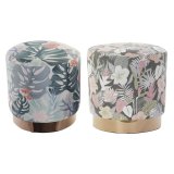 Fodsttte DKD Home Decor Multifarvet Tr Metal Tropisk 35 x 35 x 35 cm (2 enheder) #1