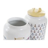 Blik DKD Home Decor Hvid Multifarvet Stentj Middelhavet (2 enheder) #4