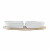 St til appetizere DKD Home Decor Hvid Multifarvet Natur Bambus Stentj Tropisk 21,5 x 21,5 x 1 cm (5 pcs) #7