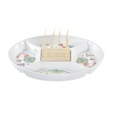 Snack bakke DKD Home Decor Multifarvet Natur Bambus Stentj Tropisk 23,5 x 23,5 x 7 cm #1