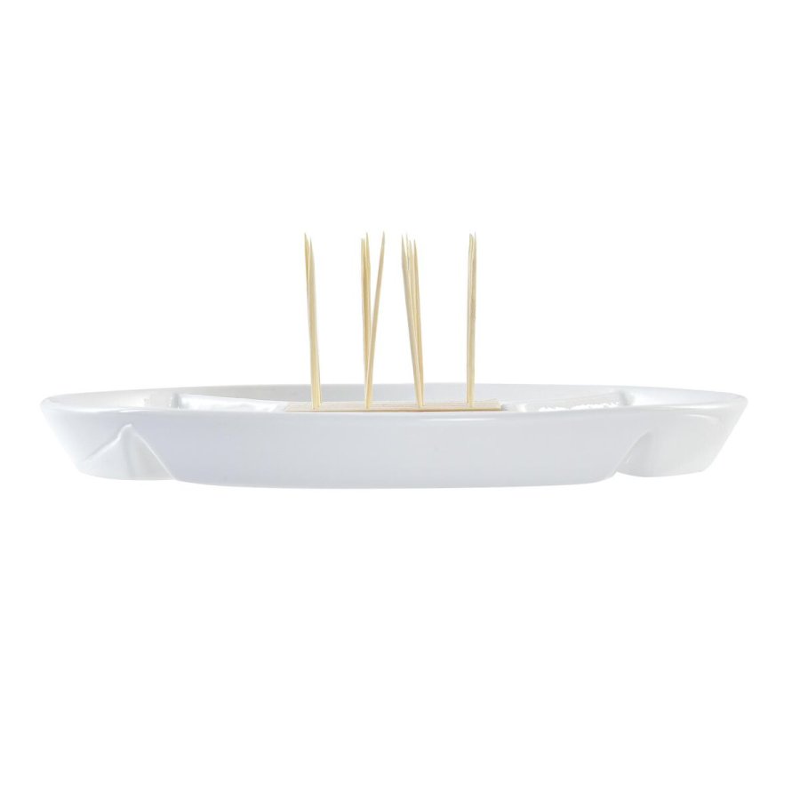 Snack bakke DKD Home Decor Bl Natur Bambus Stentj Middelhavet 23,5 x 23,5 x 7 cm #4