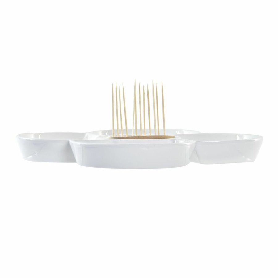 Snack bakke DKD Home Decor Bl Natur Bambus Stentj Middelhavet 25 x 25 x 10 cm #7