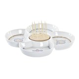 Snack bakke DKD Home Decor Bl Natur Bambus Stentj Middelhavet 25 x 25 x 10 cm #1