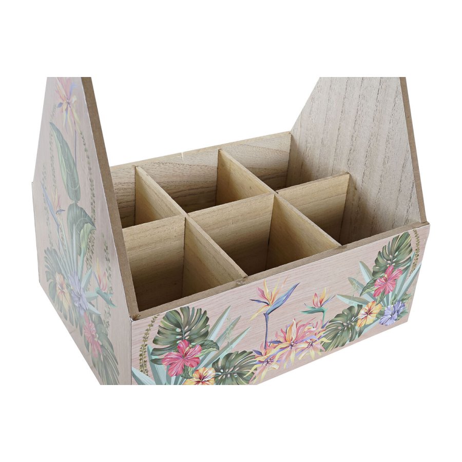 Flaskereol DKD Home Decor Multifarvet Tr MDF 24 x 16,5 x 25 cm (2 enheder) #4