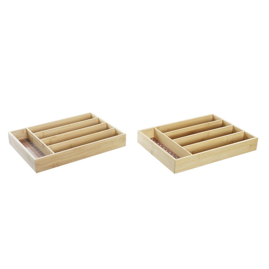 Bestikholder DKD Home Decor Bambus Kolonistil Afrikansk mand 25,5 x 35,5 x 5 cm (2 enheder) #1