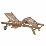 Lealnik DKD Home Decor Brun Med hjul Teak (200 x 65 x 36 cm) #5