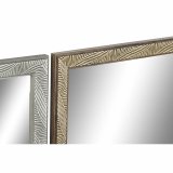 Vgspejl DKD Home Decor Brun Gr Natur Mrkegr Tropisk Blad af en plante 56 x 2 x 76 cm (4 enheder) #9