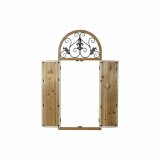 Vgspejl DKD Home Decor Hvid Natur Mrkegr Alpino Vindue 60 x 5 x 138 cm #1