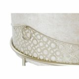 Fodsttte DKD Home Decor Beige Gylden Metal Polyester (63 x 63 x 42 cm) #2