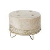 Fodsttte DKD Home Decor Beige Gylden Metal Polyester (63 x 63 x 42 cm) #1