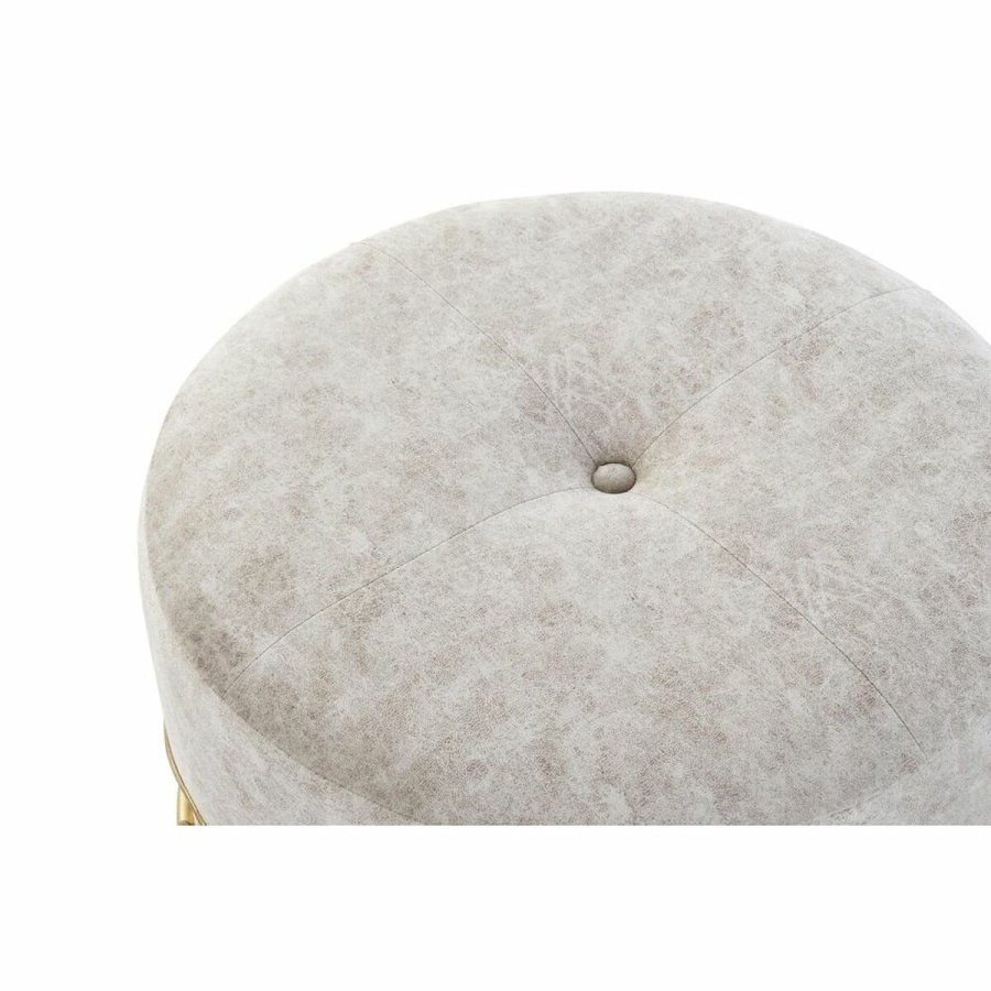 Fodsttte DKD Home Decor 51 x 51 x 44,5 cm Skum Beige Gylden Fljl Tr MDF Etnisk 40 % Metal #2