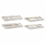 Bakkest DKD Home Decor Hvid Sort Gylden Tr MDF 40 x 30 x 6 cm (2 enheder) #7