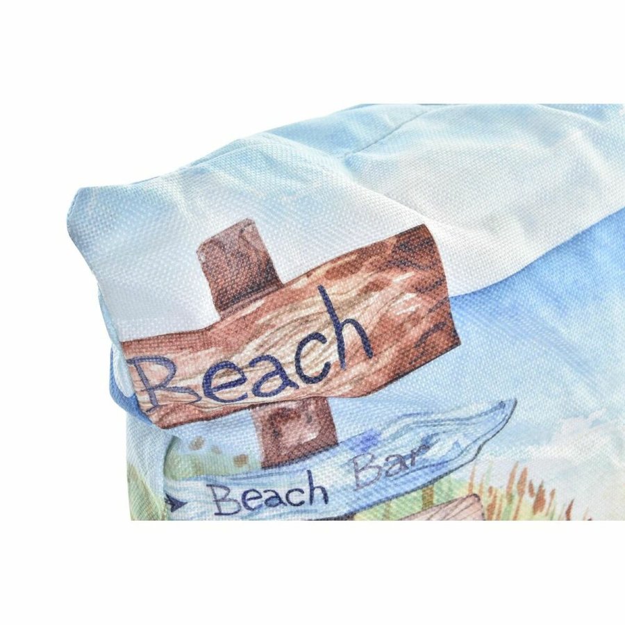 Pude DKD Home Decor Strand Polyester Aluminium Multifarvet Middelhavet (45 x 10 x 45 cm) (2 enheder) #2