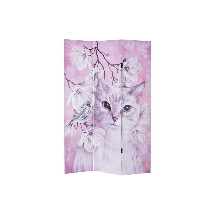 Sammenfoldelig skrm DKD Home Decor Kat Lrred 120 x 2,5 x 180 cm Fyrretr #1