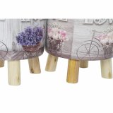 Fodsttte DKD Home Decor Gr Cykel Pink Syren PU Fyrretr (30 x 30 x 30 cm) (2 enheder) (30 x 30 x 32 cm) #3