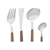 Bestik DKD Home Decor Slvfarvet Natur Rustfrit stl (3 x 2 x 21 cm) #7