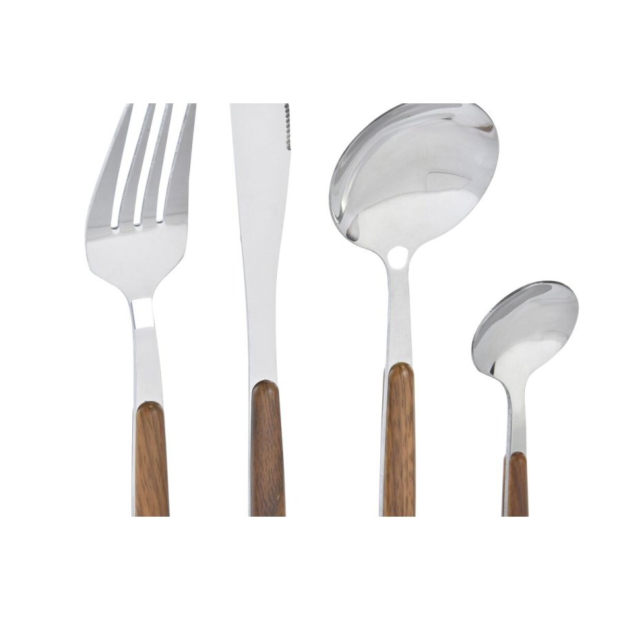Bestik DKD Home Decor Slvfarvet Natur Rustfrit stl (3 x 2 x 21 cm) #7