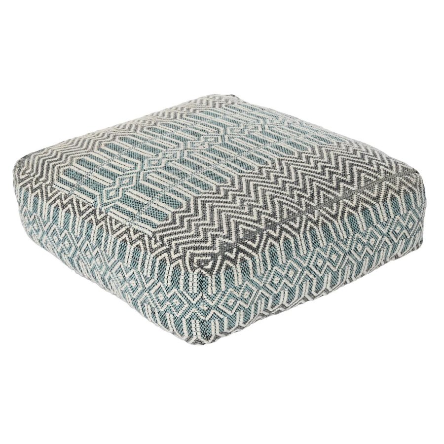 Pude DKD Home Decor Gulv Striber Bl Polyester Bomuld Mint Aluminium Hvid Grn (60 x 60 x 25 cm) #1