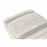Pude DKD Home Decor Gulv Hvid Gr Firkantet Boho 60 x 60 x 25 cm #3