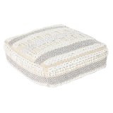 Pude DKD Home Decor Gulv Hvid Gr Firkantet Boho 60 x 60 x 25 cm #1