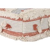 Puf DKD Home Decor Hvid Orange Striber Boho 60 x 60 x 25 cm (2 enheder) #5