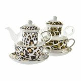 Tekande DKD Home Decor Leopard Krystal Porceln Brun Gennemsigtig Hvid (2 enheder) #10