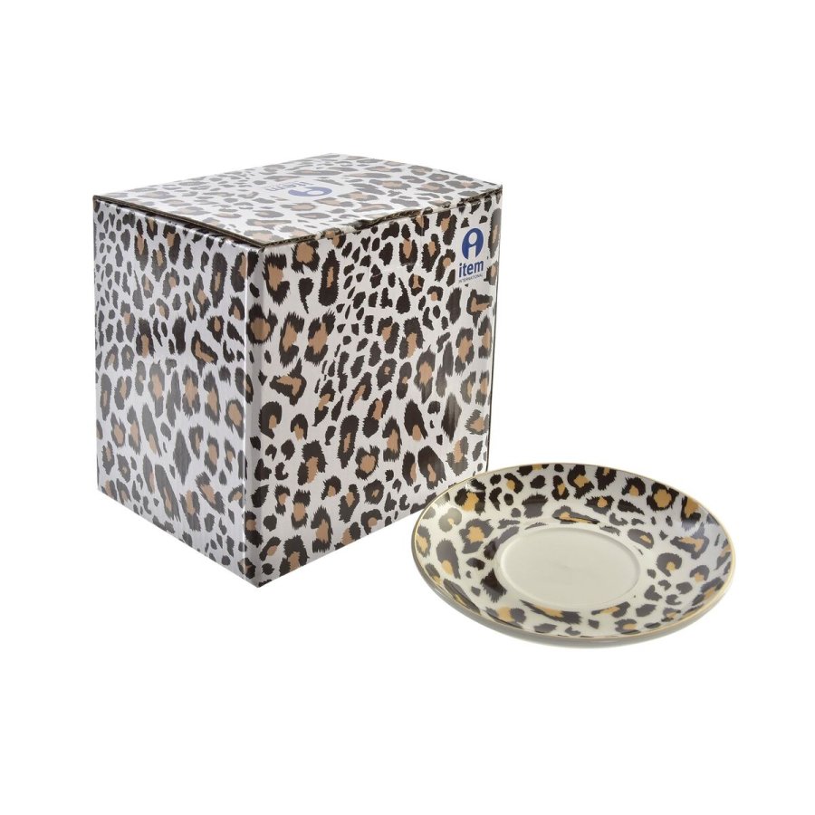 Tekande DKD Home Decor Leopard Krystal Porceln Brun Gennemsigtig Hvid (2 enheder) #7