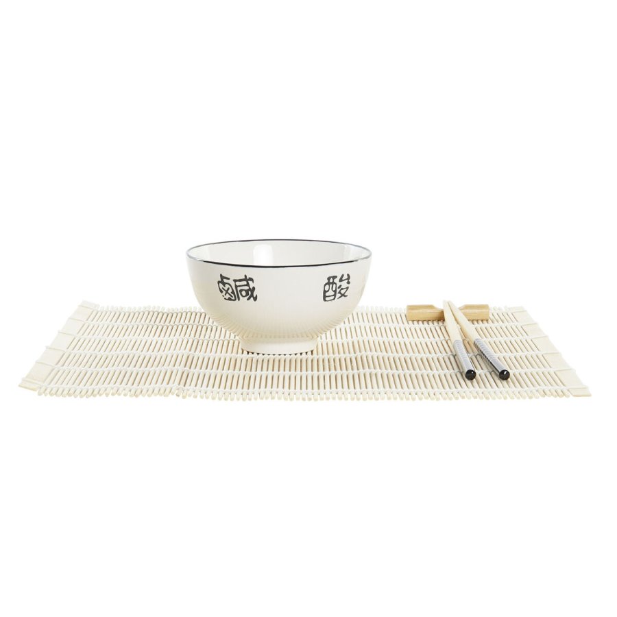 Sushi-st DKD Home Decor Bambus Stentj Hvid Orientalsk 14,5 x 14,5 x 31 cm (16 Dele) #4