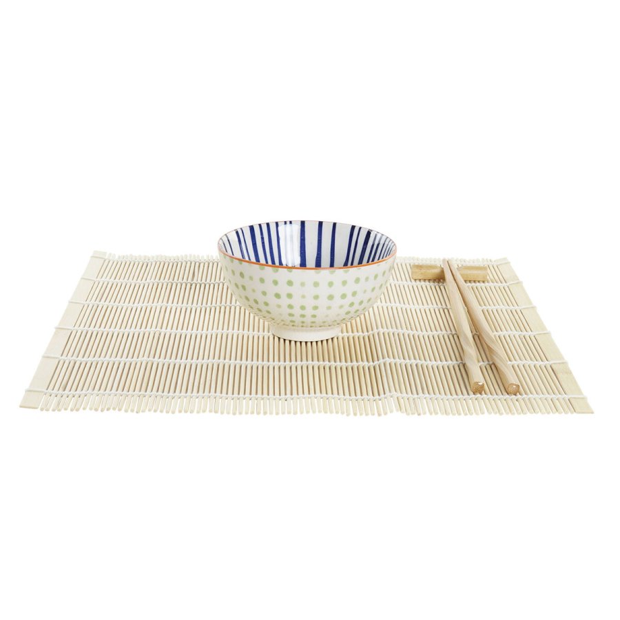Sushi-st DKD Home Decor 14,5 x 14,5 x 31 cm Bl Hvid Stentj Orientalsk (16 Dele) #4
