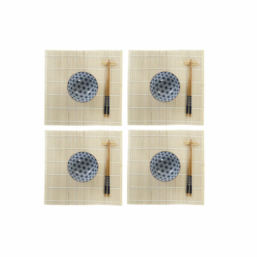 Sushi-st DKD Home Decor 14,5 x 14,5 x 31 cm Bl Stentj Orientalsk (16 Dele) #1