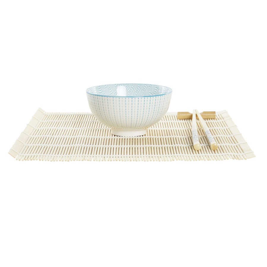 Sushi-st DKD Home Decor 14,5 x 14,5 x 31 cm Bl Hvid Stentj Orientalsk (16 Dele) #4